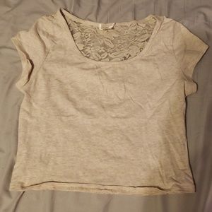 Lace back crop top